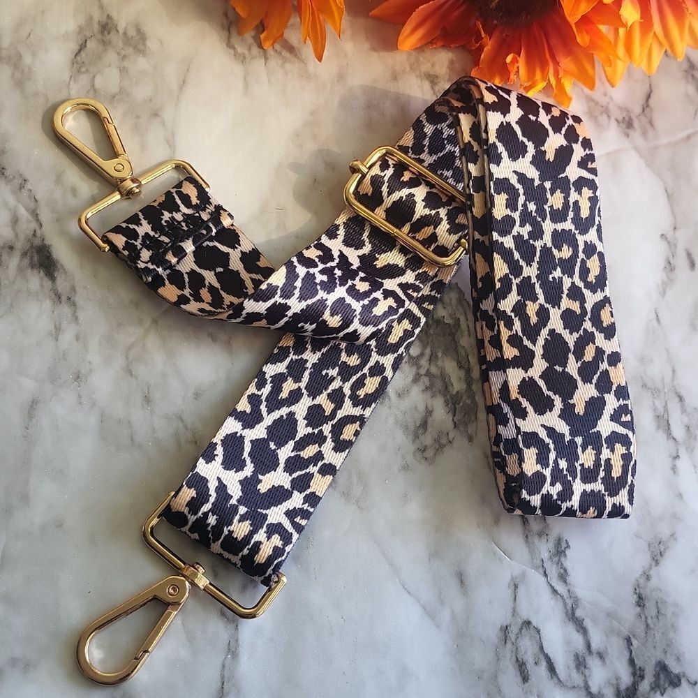 Leopard Print Adjustable Wide Bag Strap